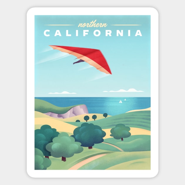 Northern California Sticker by WickIllustration